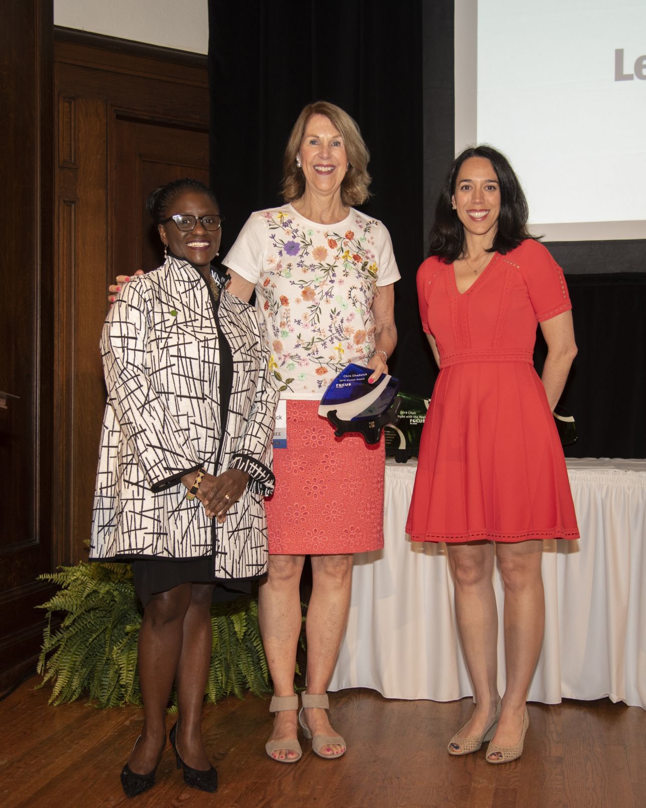 Yemi Akanda-Bartsch, Ph.D, Christine Chadwick, 2019 FOCUS St. Louis Alumni Award winner, and Lauren Herring